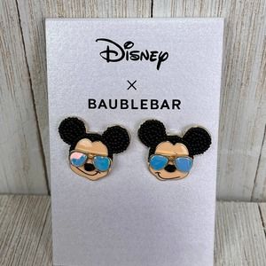 DISNEY X BAUBLEBAR MICKEY MOUSE IN MIRRORED SUNGLASSES EARRINGS